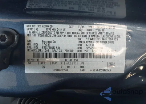 2018 Ford C-Max Hybrid Titanium из США, поврежденный, VIN 1FADP5DU4JL104522